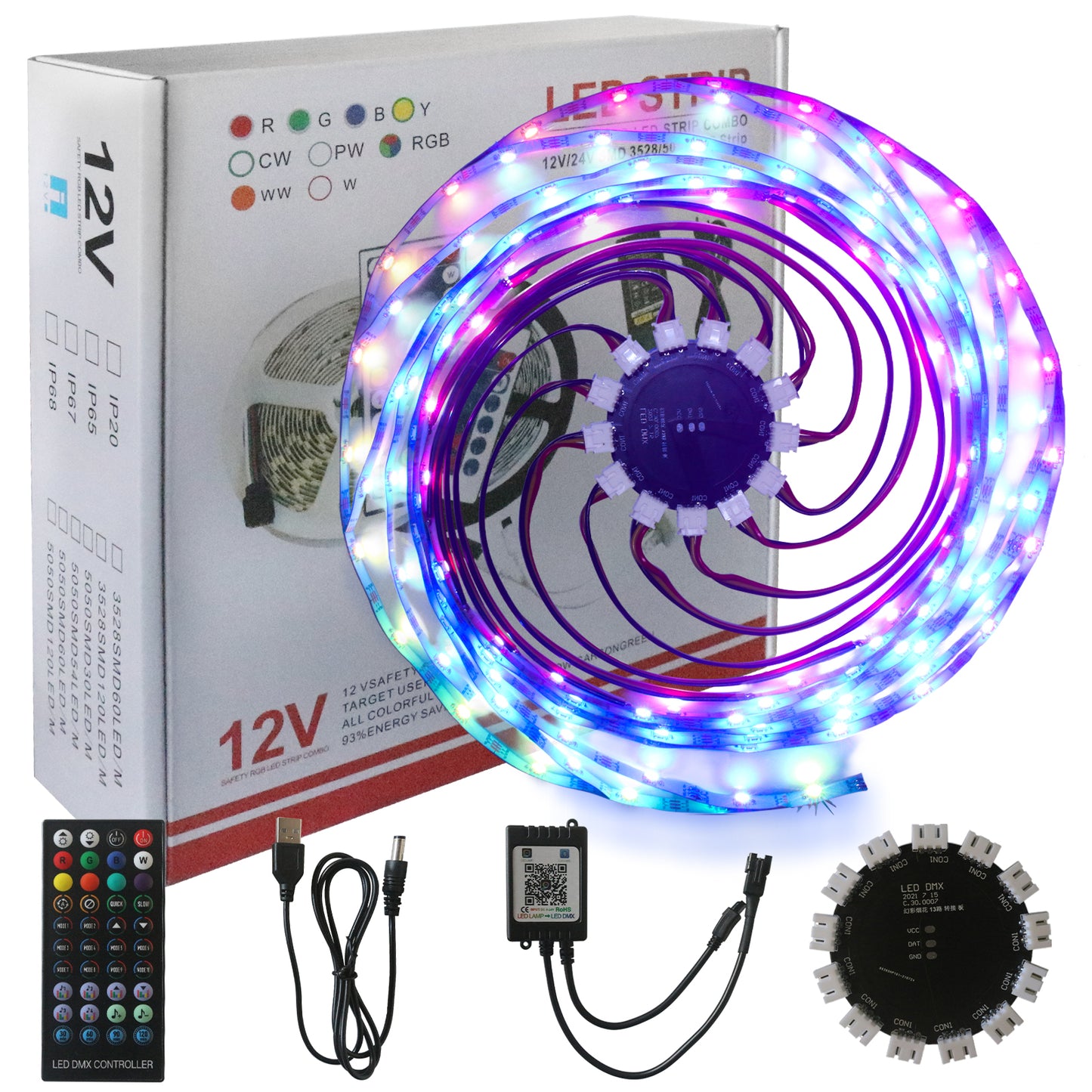 LED Sound Activated Light Drum Fireworks Light With Light Drum Bar Chasing Music Atmosphere Rhythm Light